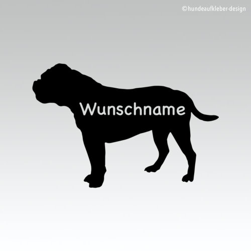 Continental Bulldog Hundeaufkleber mit Wunschtext