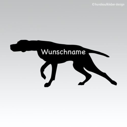 Deutsch Kurzhaar Hundeaufkleber mit Wunschtext