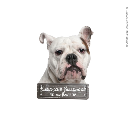 Preview: Englische Bulldogge an Bord Hundeaufkleber