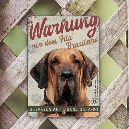 Fila Brasileiro Warnschild DIN A5