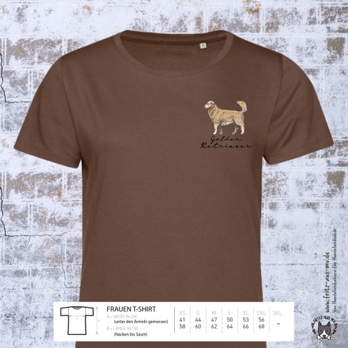 Golden Retriever Damen T-Shirt Farbe mocha