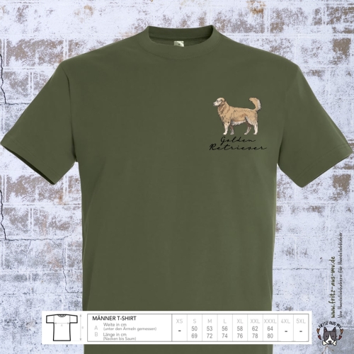 Golden Retriever Herren T-Shirt Farbe army