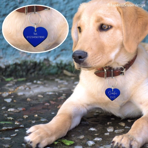 Preview: Hundehalsbandanhänger Herz mit beidseitiger Gravur