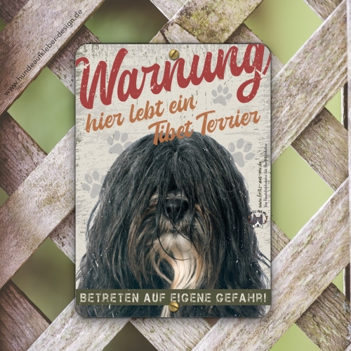 Tibet Terrier Warnschild DIN A5
