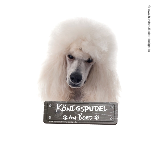 Königspudel an Bord Hundeaufkleber