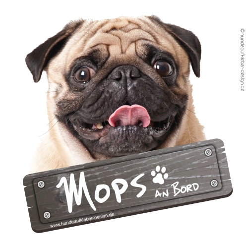 Mops an Bord Aufkleber