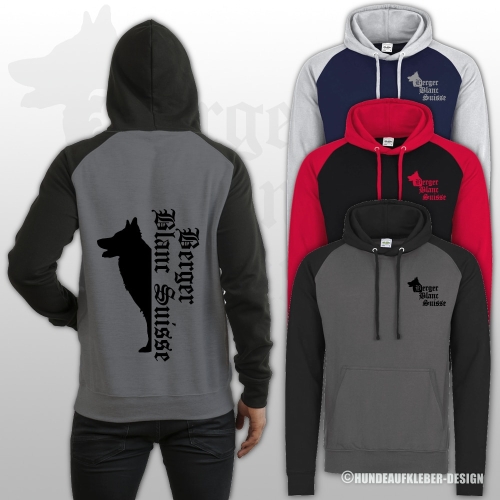 Berger Blanc Suisse Kapuzen-Pullover schwarz/rot