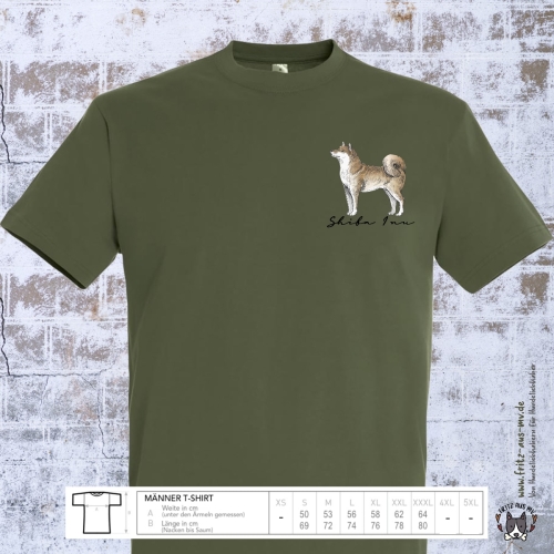 Shiba Inu Herren T-Shirt Farbe army