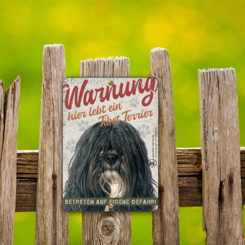 Preview: Tibet Terrier Hundeschild DIN A5