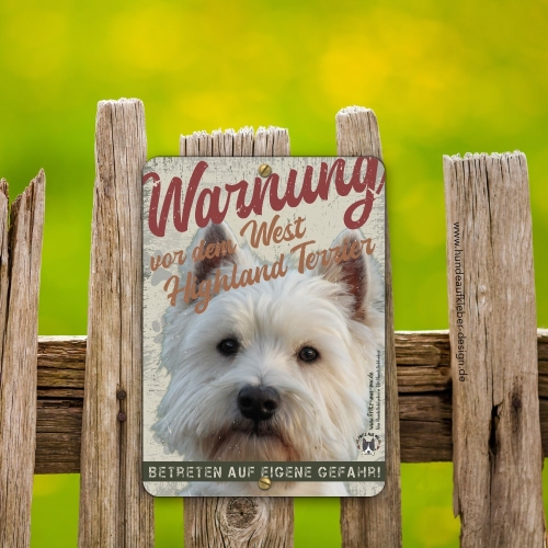 Preview: West Highland Terrier Hundeschild DIN A5