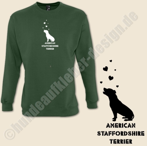 Pullover mit AmStaff Terrier Motiven