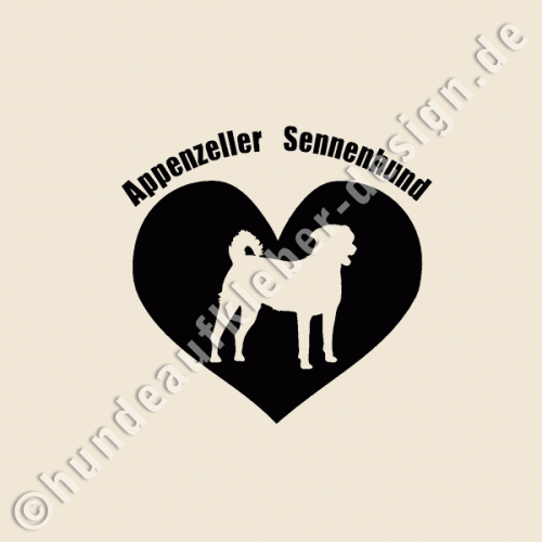 Appenzeller Sennenhund Herz Aufkleber