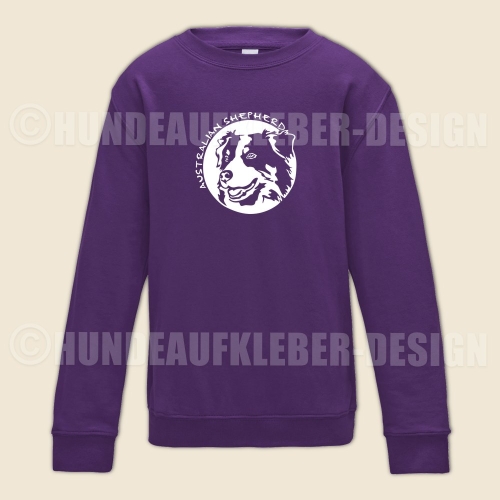 Kinder Sweatshirt Australian Shepherd lila