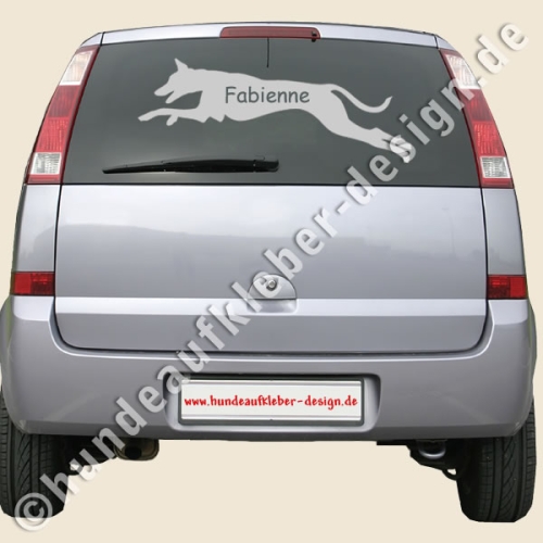 Podenco Autoaufkleber mit Hundename