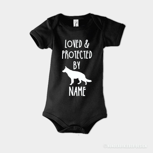 Baby Strampler Deutscher Schäferhund schwarz