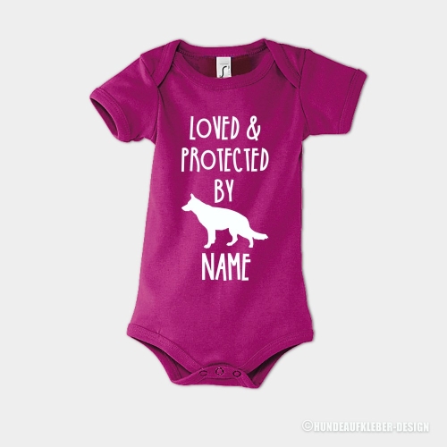 Baby Strampler Deutscher Schäferhund pink