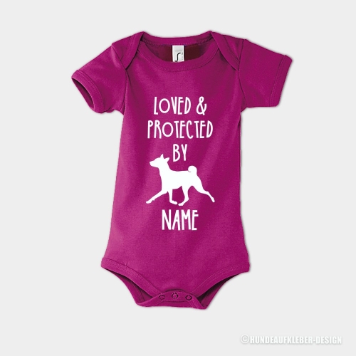 Basenji Baby Strampler pink