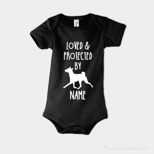 Basenji Baby Strampler schwarz