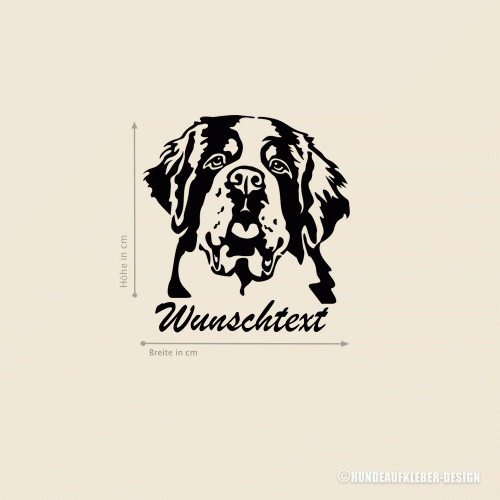 Bernhardiner Hundeaufkleber mit Wunschtext