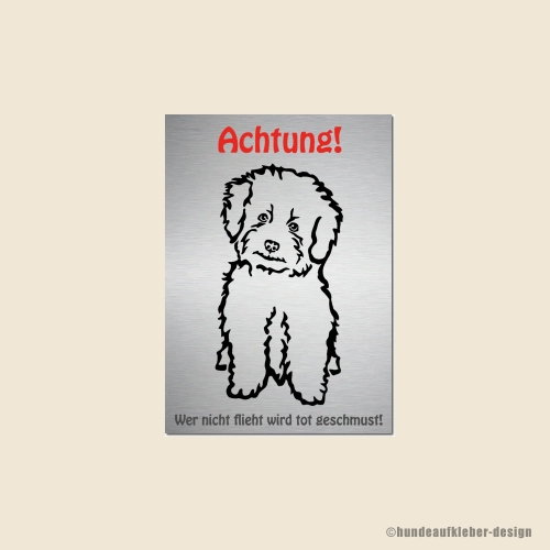 Hunde Warnschild Bichon Frise