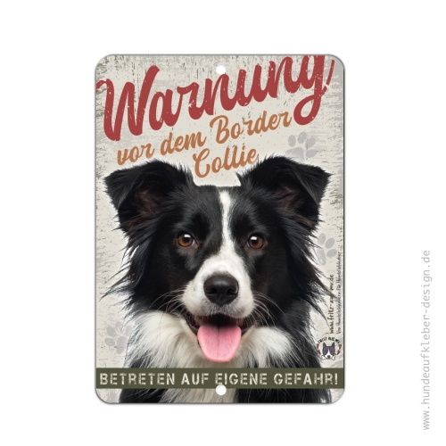 Border Collie Schild A5 wetterfest