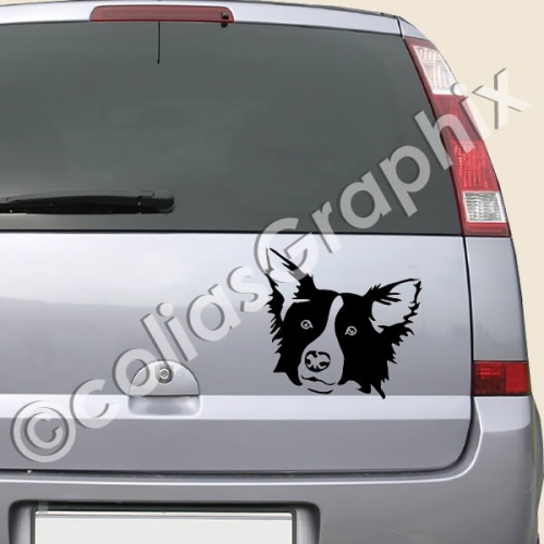 Autoaufkleber Border Collie #2 mit Wunschname Hund Sticker Auto Hundeaufkleber
