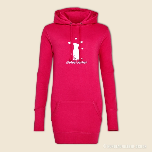 Border Terrier Pullover mit Kapuze pink