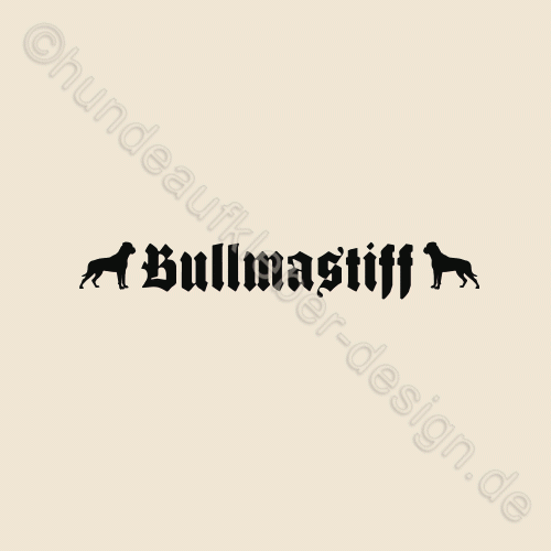 Bullmastiff Schriftzug Hundeaufkleber