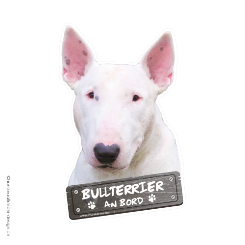 Bullterrier (weiß) an Bord Aufkleber