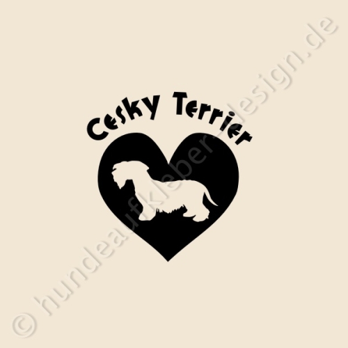 Hunderassen Aufkleber Cesky Terrier Herz