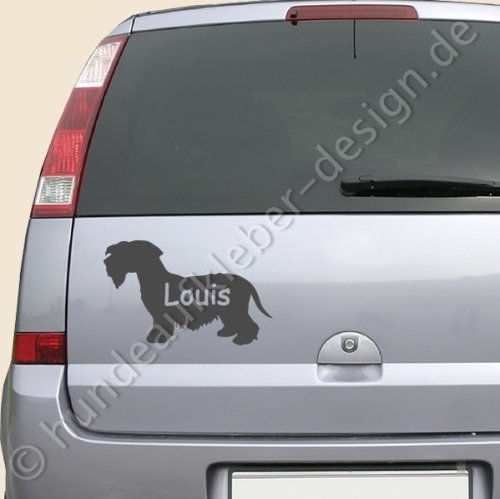 Hunde Autoaufkleber Cesky Terrier mit Wunschname