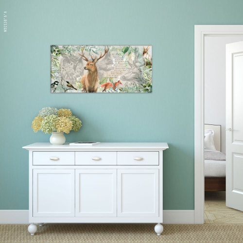 Tiere des Waldes auf Leinwand gedruckt