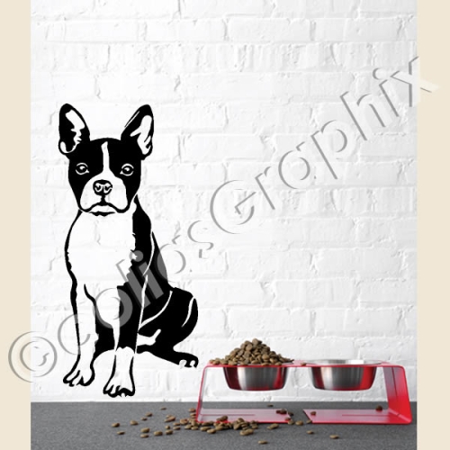 Hundeaufkleber Shop  Boston Terrier an Bord Autoaufkleber