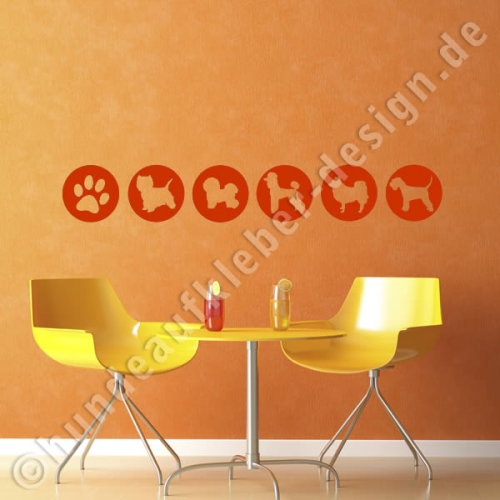 Hundeaufkleber Set mit Pfötchen