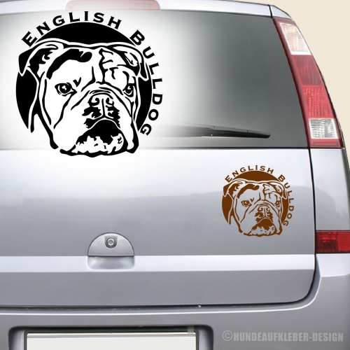 Preview: Englische Bulldogge Hunde Autoaufkleber