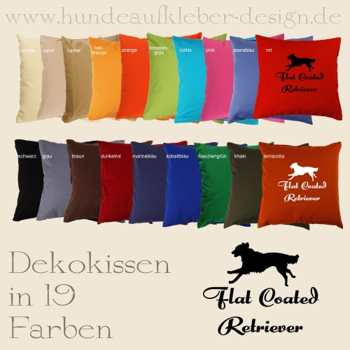 Kissenbezug Flat Coated Retriever