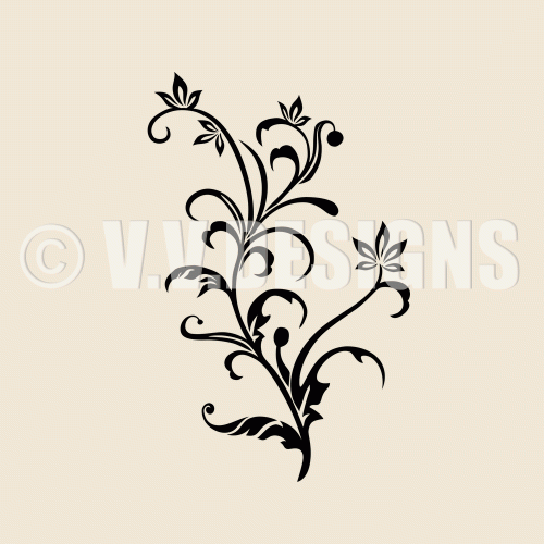 Blumenranke Wandtattoo Aufkleber