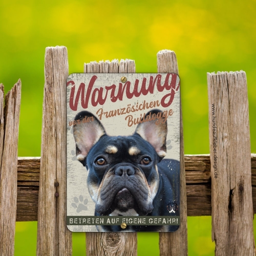 Preview: Französische Bulldogge Hundeschild DIN A5