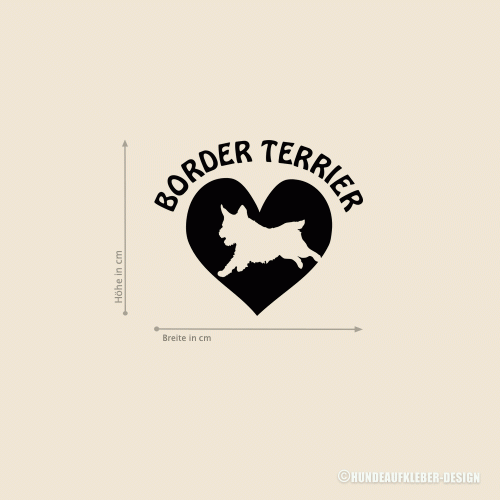 Preview: Border Terrier Hundeaufkleber Herz
