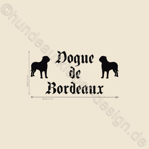 Hundeaufkleber Dogue de Bordeaux