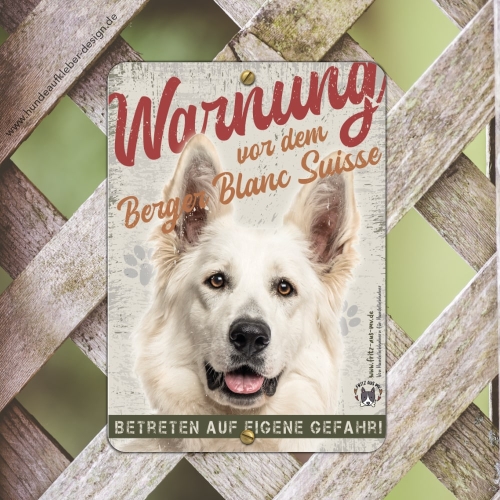 Berger Blanc Suisse Warnschild DIN A5