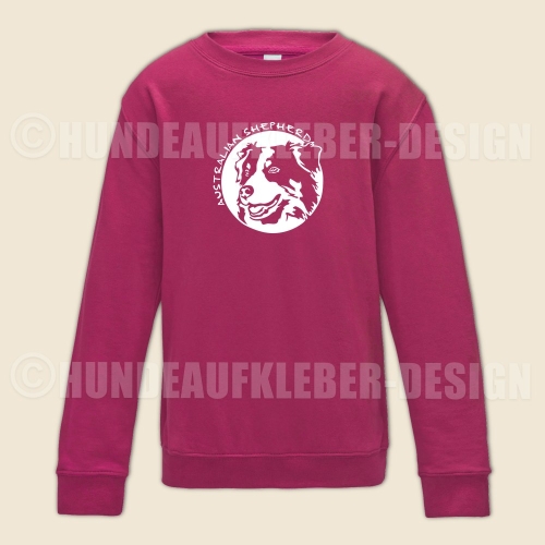 pinker Pulli mit Hund Australian Shepherd