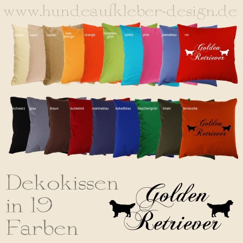 Kissen mit Hundedruck Golden Retriever