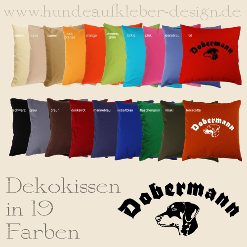 Kissen mit Hundedruck Dobermann