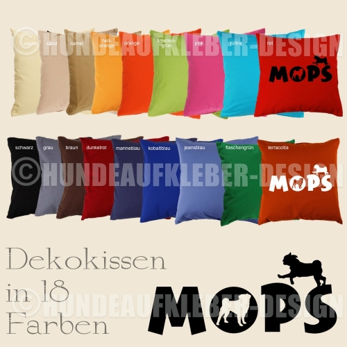 Kissen mit Mops Motiv