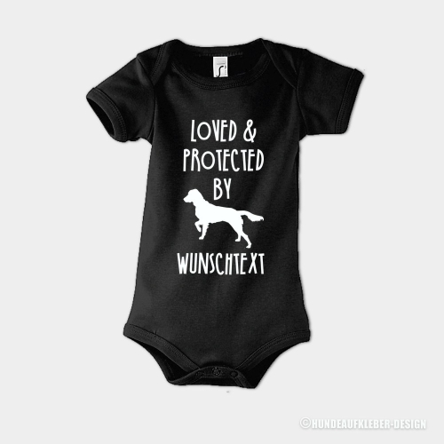 Baby Body Strampler Hund Münsterländer Wunschtext