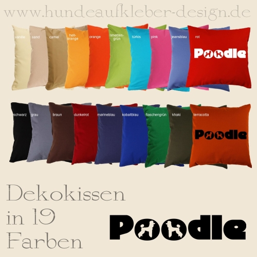 Kissen Poodle Motive