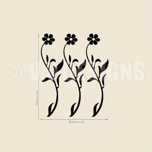 Retro Blumen Aufkleber Set