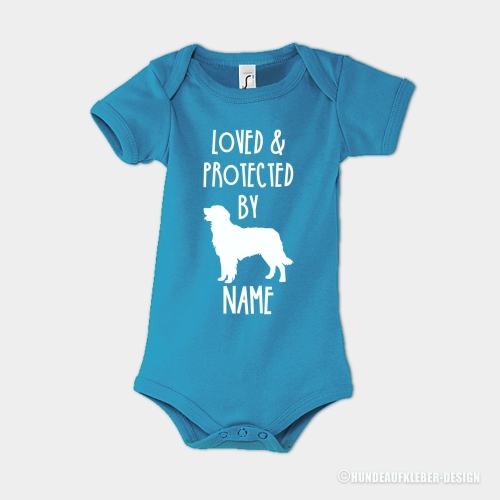 Baby Strampler Berner Sennenhund blau