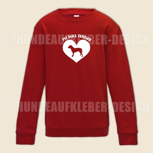 Pit Bull Kinder Sweatshirt  Hundedruck rot